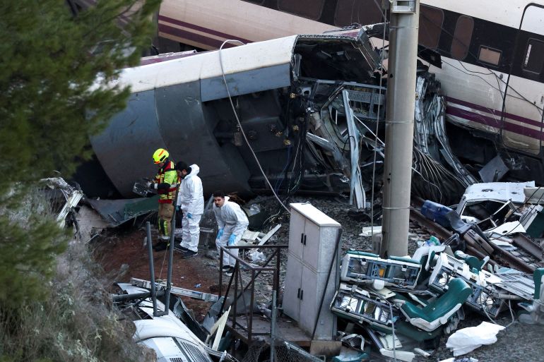 Forensic teams investigate the cause of the accident